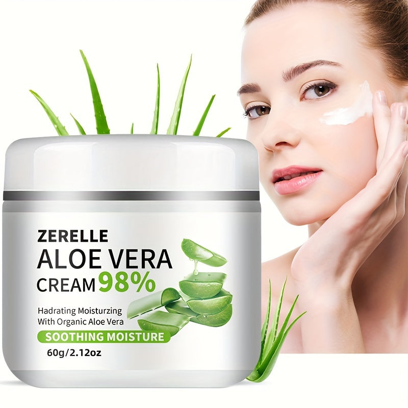 30G/ ZERELLE ™ALOE VERA CREAM with Hyaluronic Acid, Replenishes And Locks in Moisture, Keeps Skin Tender And Smooth, Gentle And Non-Irritating