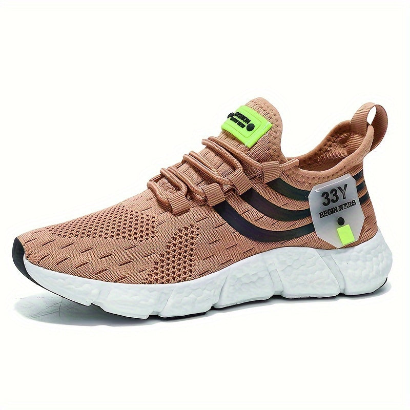 MILE HIGH™️Women's Breathable Knit Platform Sneakers, Casual Lace Up Outdoor Shoes, Comfortable Low Top Sport Shoes Plus Size