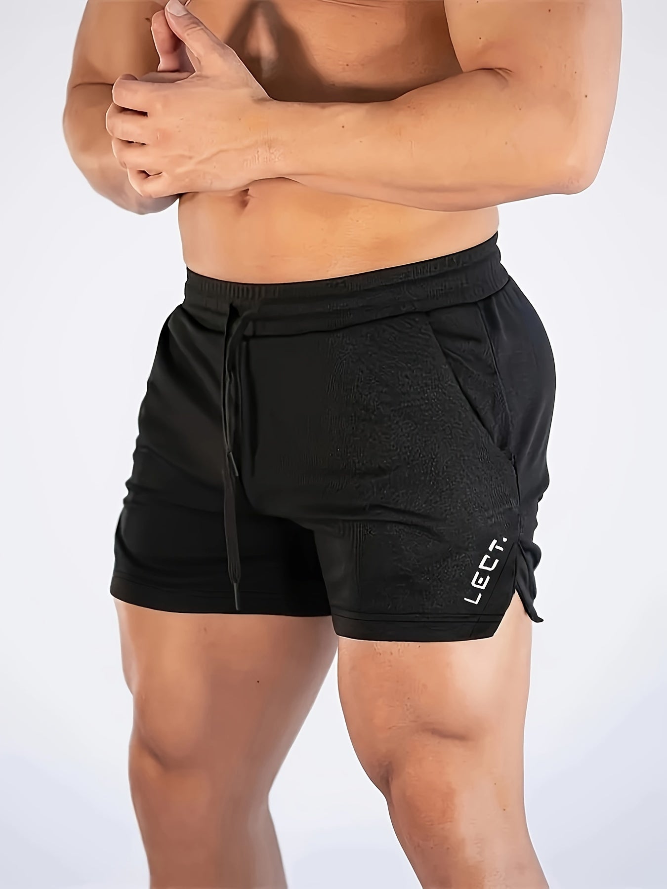 BROTHER™️ Fitness Men's Quick-Dry Slim-Fit Gym Shorts - Breathable & Stretchy with Zipper Pockets for Running & Training, Polyester