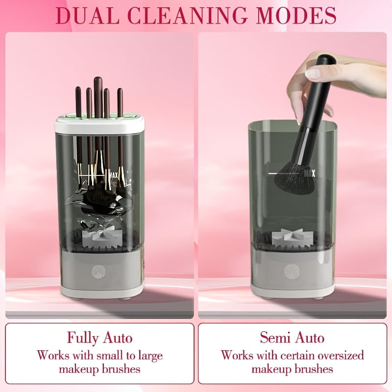 POLISH™️Electric Makeup Brush Cleaner Machine, Portable Automatic Cosmetic Brush Cleaner Tool, with 7000 RPM Motor, Includes Silicone Pad, for 3-4 Brushes,