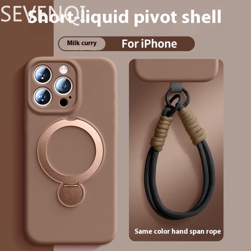 GRIP™️360-degree Phone Case for iPhone 16 iphone16promax new model 16pro liquid silicone magnetic strap holder 15P ultra-thin protective case