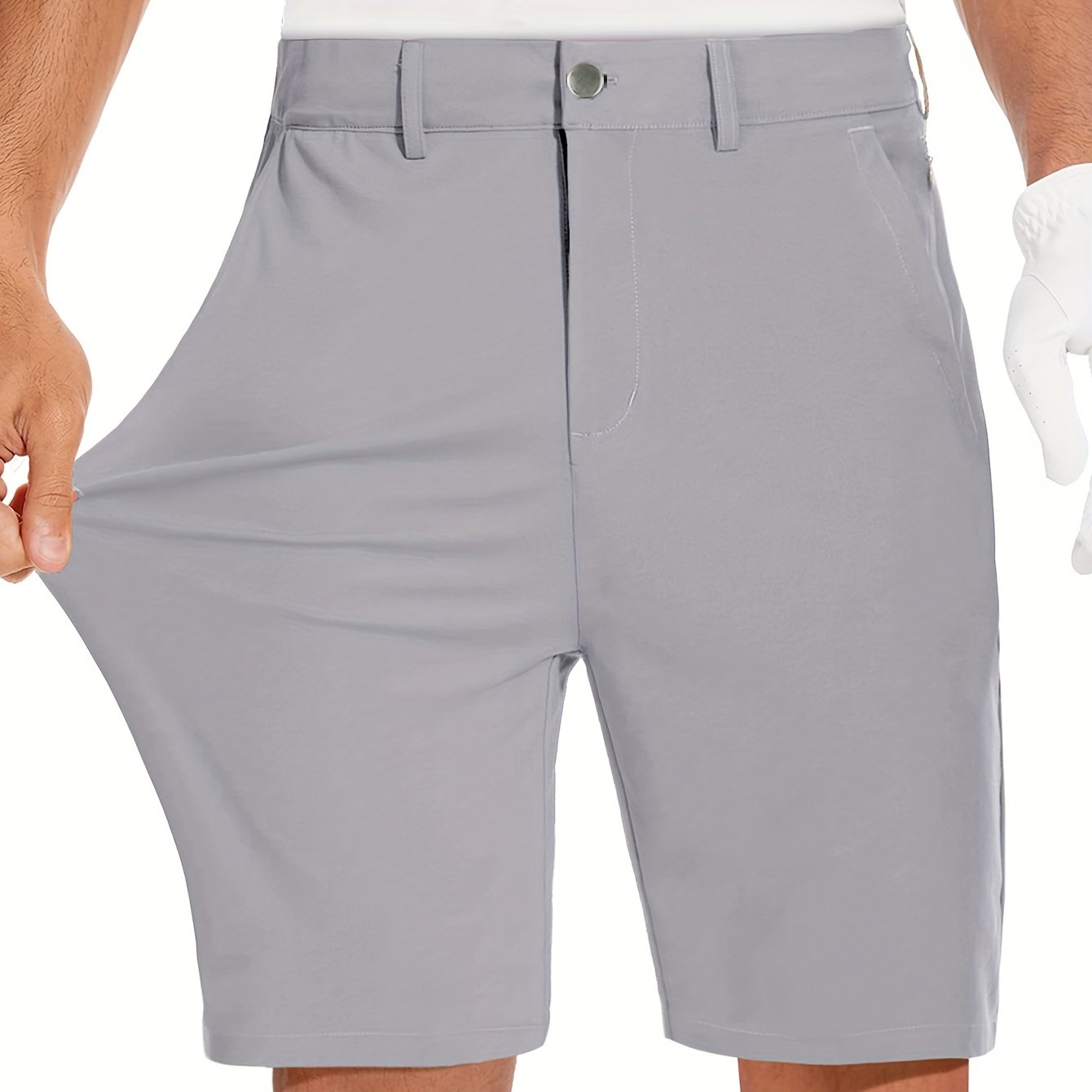 ENFOFSUMMER™️Quick-drying 9-inch Men's Golf Shorts - Casual Sports Shorts with Light Elasticity, 4 Pockets, Hidden Zipper - Waterproof for Outdoor Hiking and Mountain Climbing