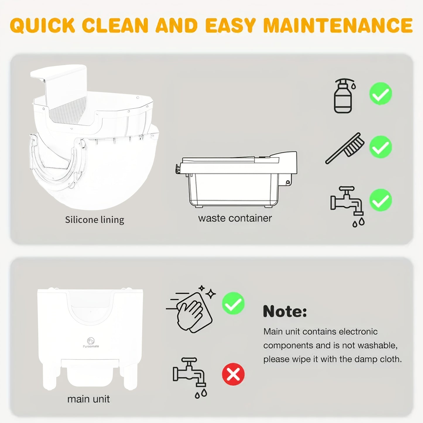 FUROOMATE™️ Open-Top Self-Cleaning Cat Litter Box, Automatic Design with Built-in Scale, Easy Maintenance & Odor Control, Indoor Use, Supports Up to 180 lbs, White, Automatic Cat Litter Box
