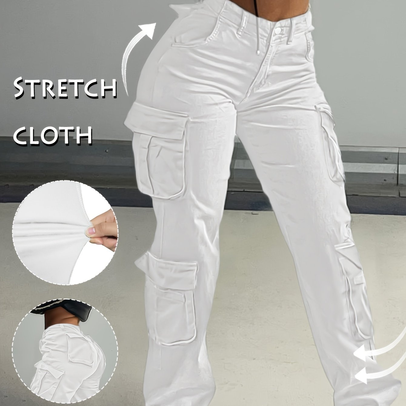 BAGGIES™ |Street Hip-hop Style Low Waist Multi Pocket Workwear Casual Denim Workwear Pants