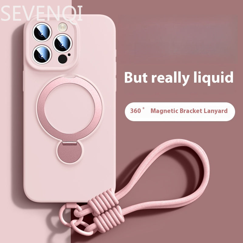 GRIP™️360-degree Phone Case for iPhone 16 iphone16promax new model 16pro liquid silicone magnetic strap holder 15P ultra-thin protective case