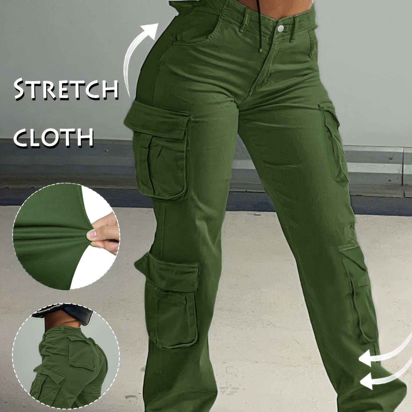 BAGGIES™ |Street Hip-hop Style Low Waist Multi Pocket Workwear Casual Denim Workwear Pants