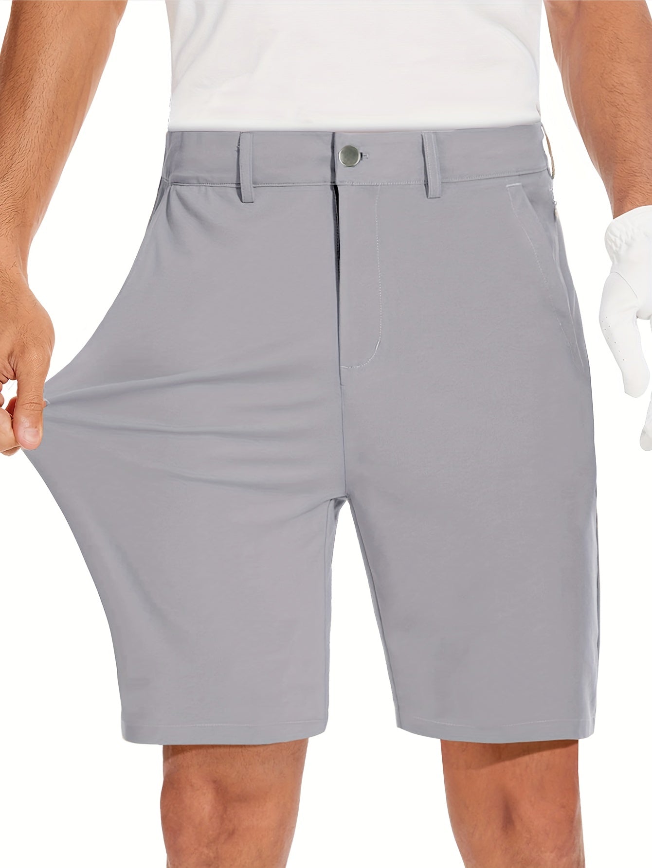 ENFOFSUMMER™️Quick-drying 9-inch Men's Golf Shorts - Casual Sports Shorts with Light Elasticity, 4 Pockets, Hidden Zipper - Waterproof for Outdoor Hiking and Mountain Climbing