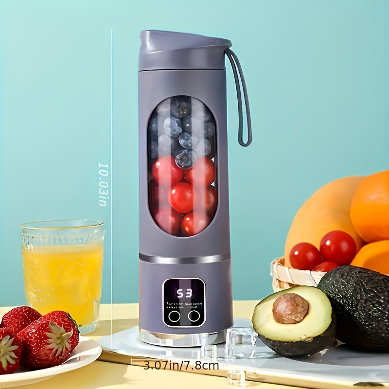 FRESH™️10.14oz to 16.91oz Compact USB-Rechargeable Portable Blender & Juicer with Stainless Steel Blade - Easy Clean, Digital Display,