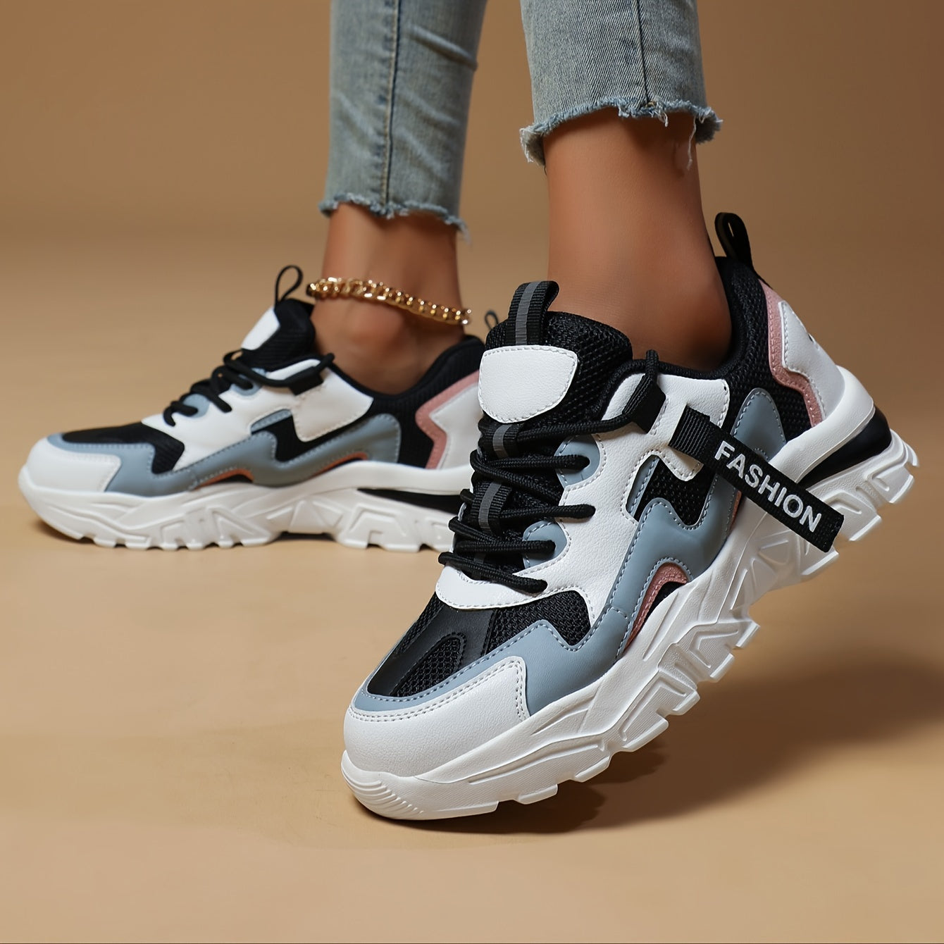 CHUNKUP™️Women's Shoes Breathable Mesh Chunky Sneakers - All-Season Comfortable Walking & Running Shoes, Thick Sole, Casual Sporty