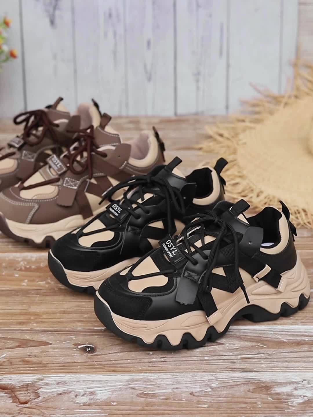 GET A CHRIP ™️Women's Fashion Chunky Thick Sole Casual Shoes, Lightweight, Low Top, Lace-Up, All-Season,