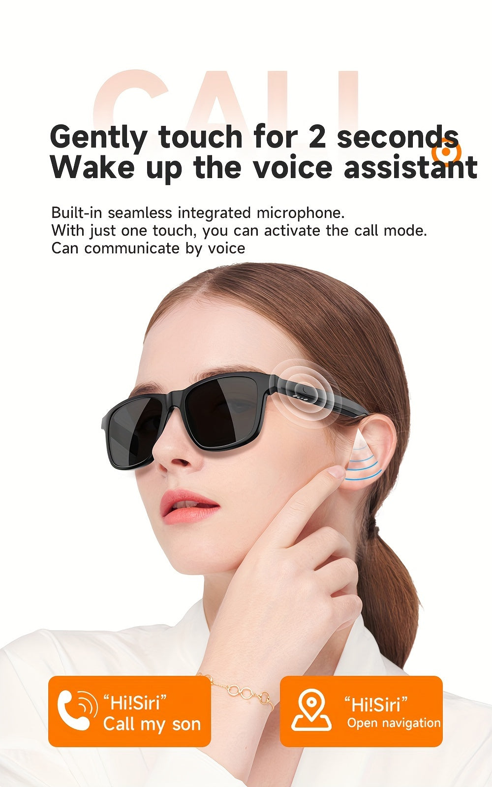 SEESMARTLY ™️Smart Glasses Listenable Songs, Glasses for Men and Woman, 100H Standby Time Long Battery, Athletic/Outdoor UV Protection And Voice Control