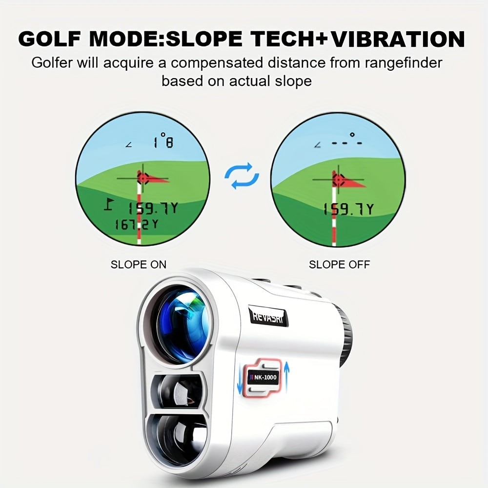 PAL ™ REVASRI Golf Rangefinder with Slope and Pin Lock Vibration, External Slope Switch for Golf Tournament Legal, Rangefinders with Rechargeable Battery, 1000YDS Rangefinder