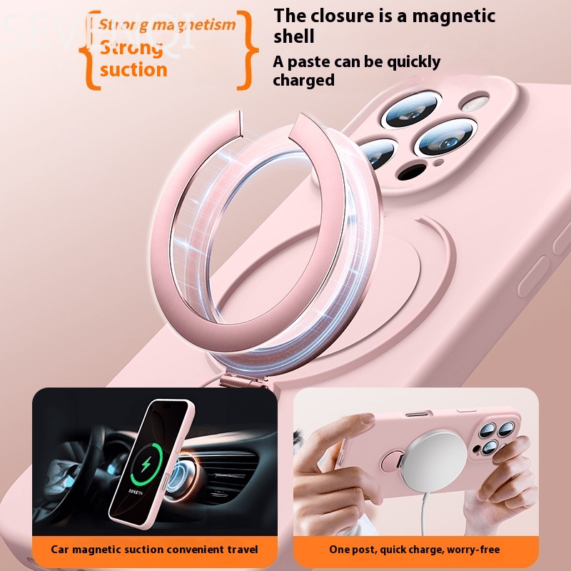 GRIP™️360-degree Phone Case for iPhone 16 iphone16promax new model 16pro liquid silicone magnetic strap holder 15P ultra-thin protective case