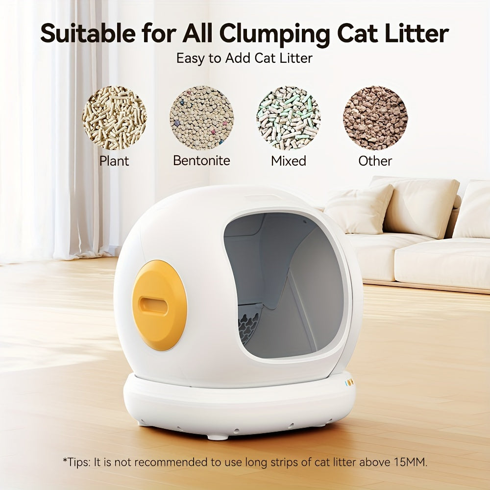 MEOW MEOW  ™ Self Cleaning Litter Box, Automatic Cat Litter Box Self Cleaning For Multiple Cats, Odor Removal Anti Pinch Kitty Litter Box, APP Control Smart Litter Box with Liners Bags