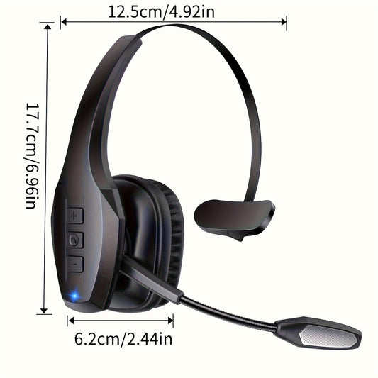Trucker™ Bluetooth Headset, 55Hrs Working Time 36Hrs Talking Time Wireless Headphone with Dual Noise Cancelling Microphone Headset for PC Cell Phones, Computer, Truck Driver