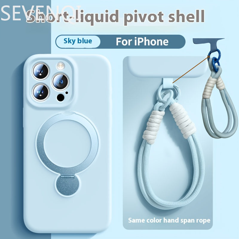 GRIP™️360-degree Phone Case for iPhone 16 iphone16promax new model 16pro liquid silicone magnetic strap holder 15P ultra-thin protective case