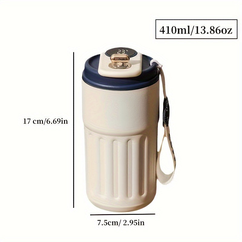 DRINKUP™ Coffee Mug, Stainless Steel Coffee Cup, Vacuum Sealed Portable Thermal Tumbler with Flip Top Lid, Battery Powered ,1PCS Smart mug
