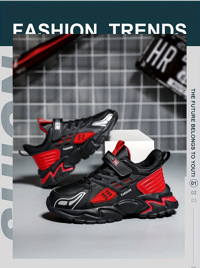 Boy'S ™️Trendy Chunky Shoes, Comfy Non Slip Casual Soft Sole Waterproof Sneakers For Kids Outdoor Activities