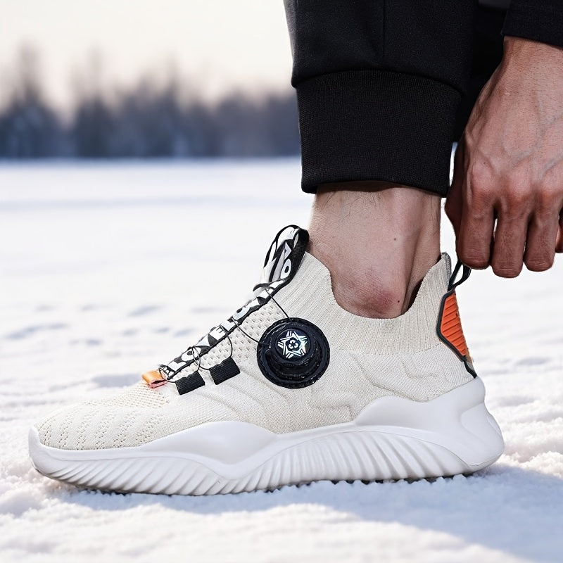 RUN™️ Men's Sneakers with Twist Closure - Breathable Knit Design & Thick Sole - Versatile Running and Driving Shoes