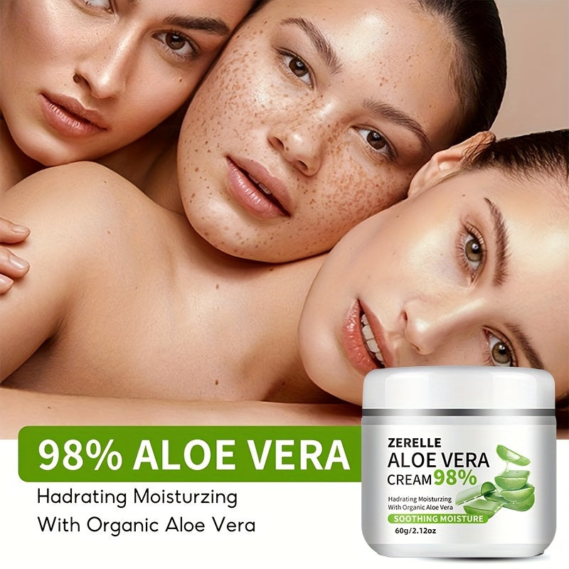 30G/ ZERELLE ™ALOE VERA CREAM with Hyaluronic Acid, Replenishes And Locks in Moisture, Keeps Skin Tender And Smooth, Gentle And Non-Irritating