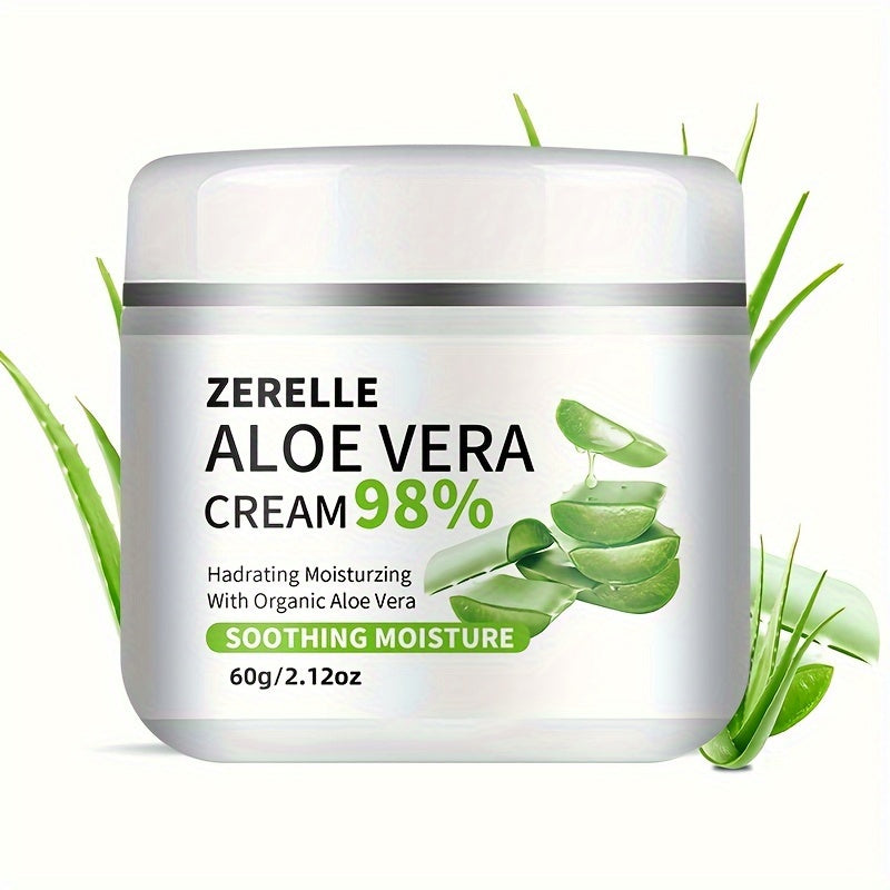 30G/ ZERELLE ™ALOE VERA CREAM with Hyaluronic Acid, Replenishes And Locks in Moisture, Keeps Skin Tender And Smooth, Gentle And Non-Irritating