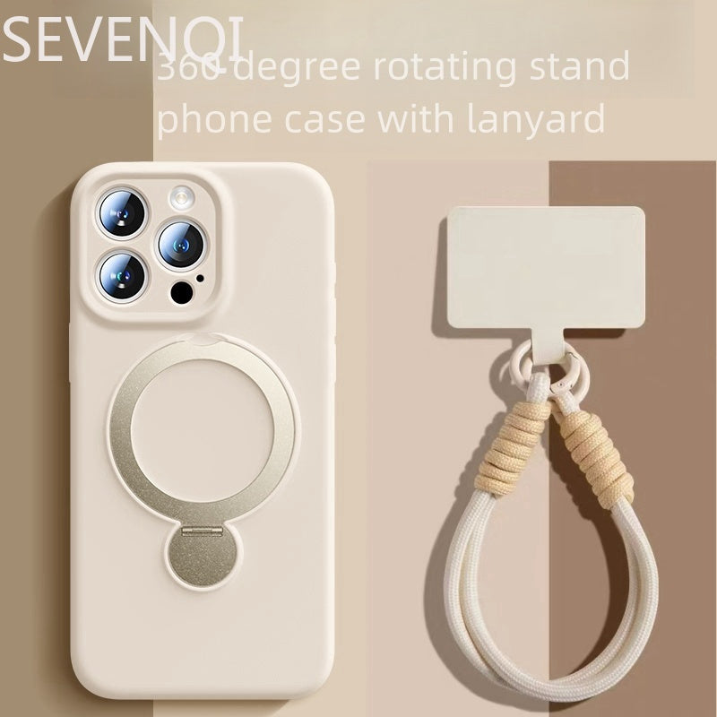 GRIP™️360-degree Phone Case for iPhone 16 iphone16promax new model 16pro liquid silicone magnetic strap holder 15P ultra-thin protective case