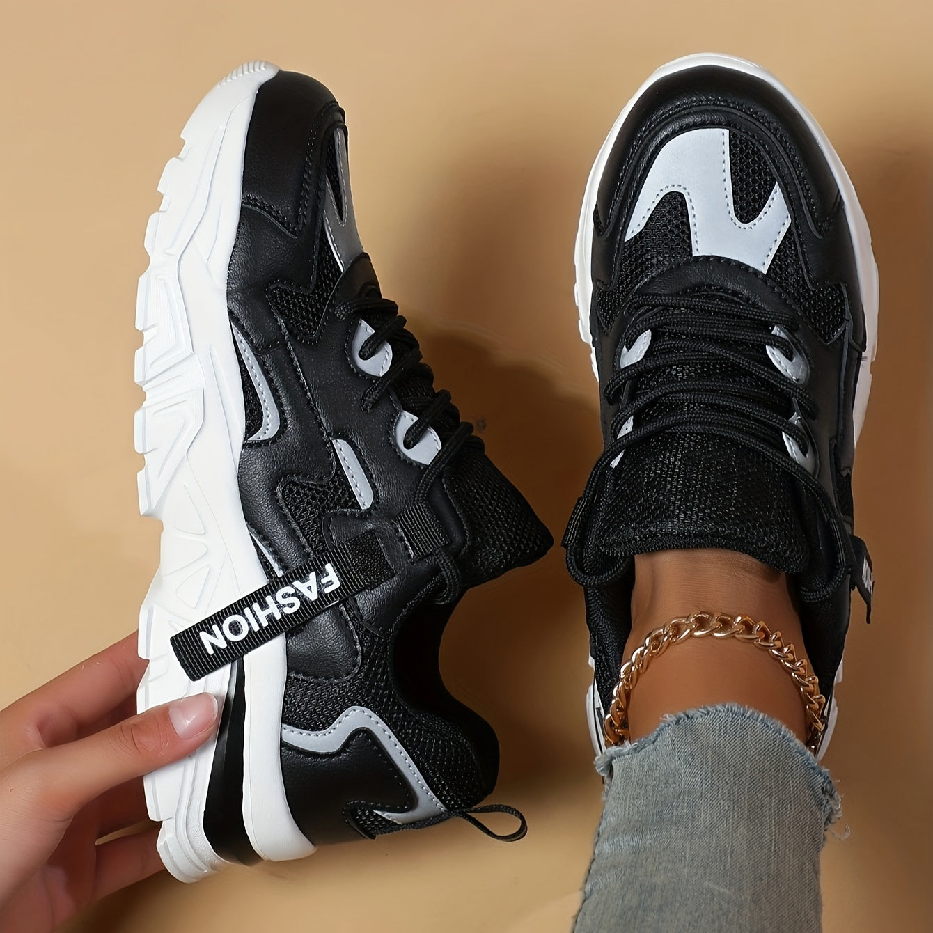 CHUNKUP™️Women's Shoes Breathable Mesh Chunky Sneakers - All-Season Comfortable Walking & Running Shoes, Thick Sole, Casual Sporty