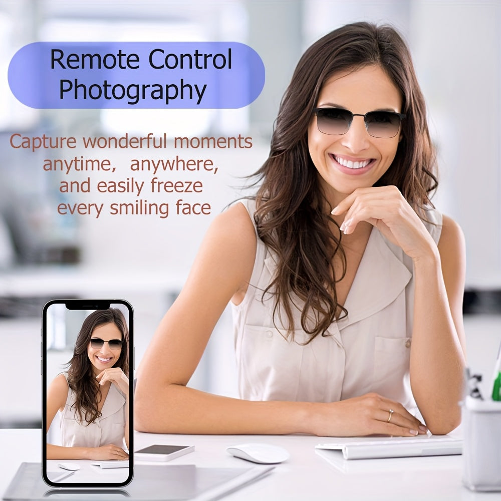 UPDATE ™️ Smart Audio Glasses with Automatic Dimming Lenses - High-definition Voice Calling, Hi-fi Music Quality, Built-in Microphone and Speaker - Suitable for Sports, Driving, Fishing, ATC