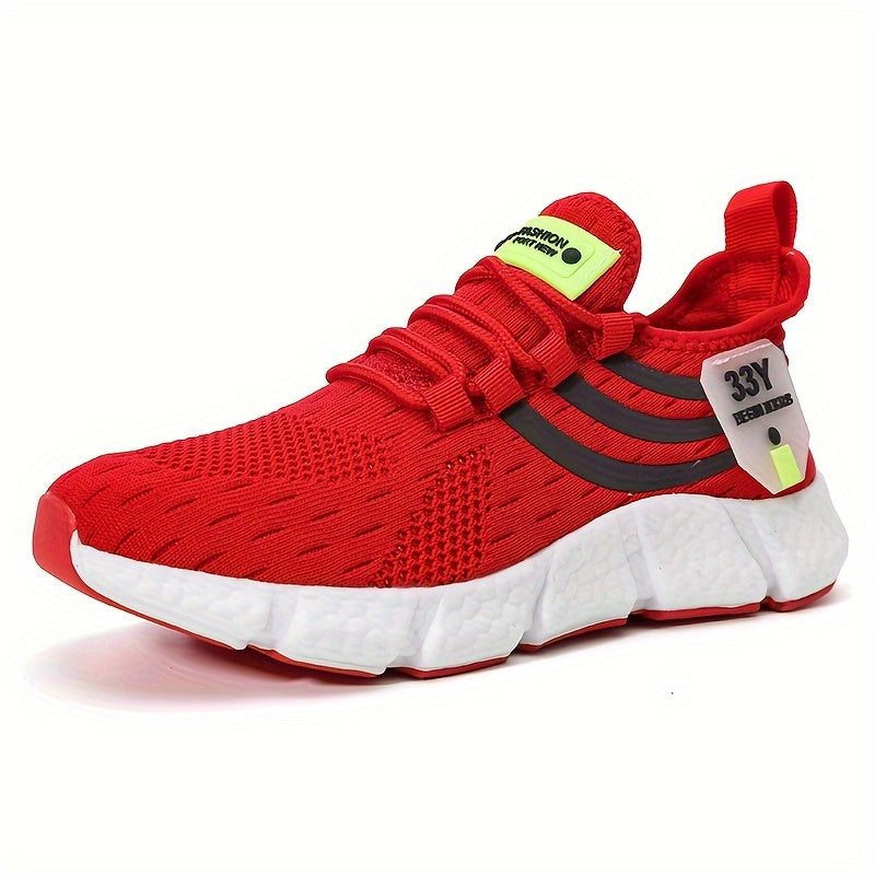 MILE HIGH™️Women's Breathable Knit Platform Sneakers, Casual Lace Up Outdoor Shoes, Comfortable Low Top Sport Shoes Plus Size