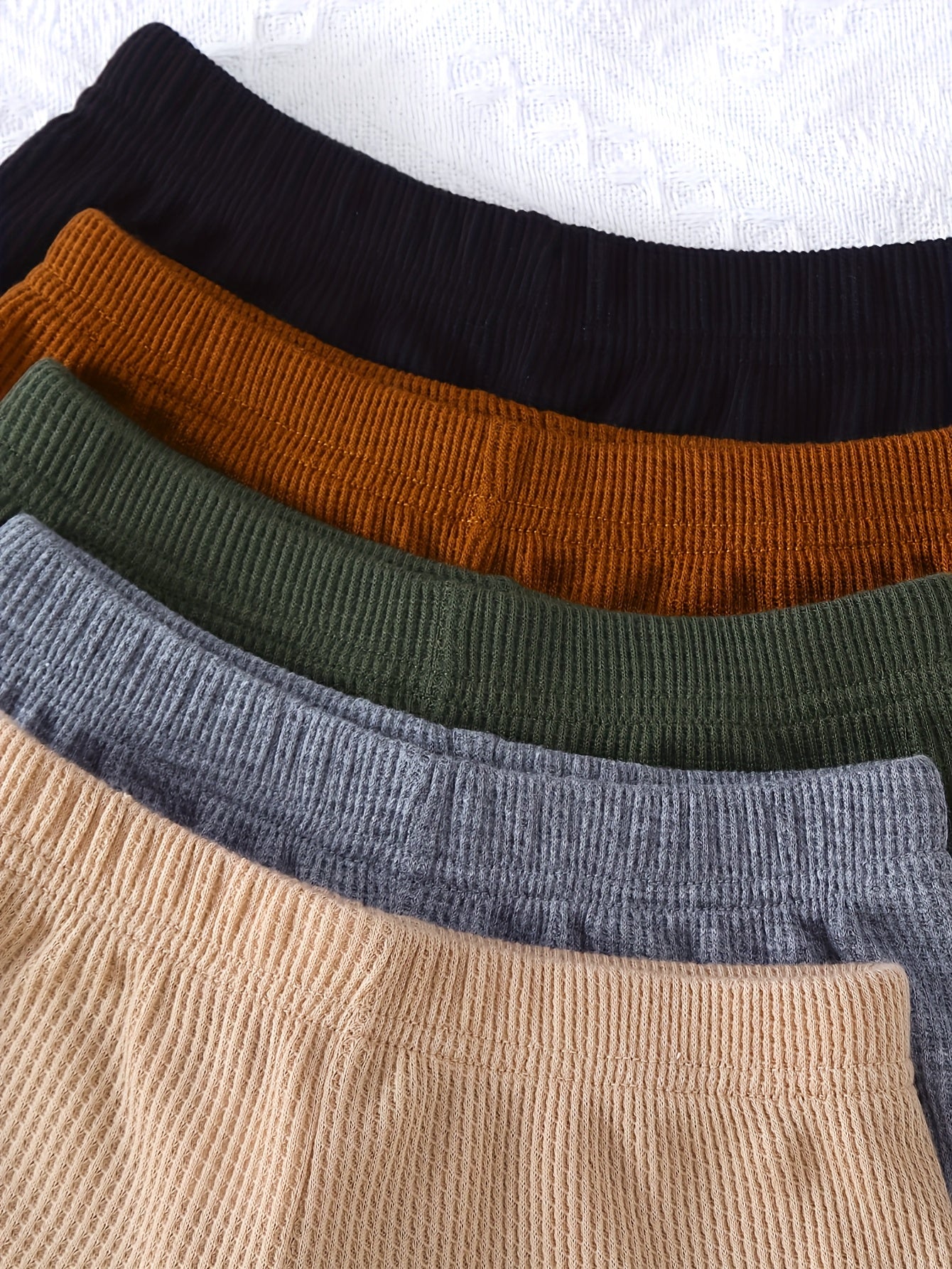 PLAYTIME™️10pcs OUTFIT Boys Casual Style Solid Color Soft and Comfortable Waffle Knit Fabric Short Sleeve Shorts Suit