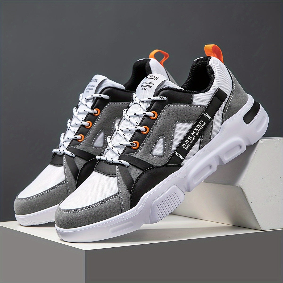 Men's Sneakers: High-Tops with Letter Print and Color Block Design, Suitable for Casual Wear, Running, and Outdoor Activities, Anti slip