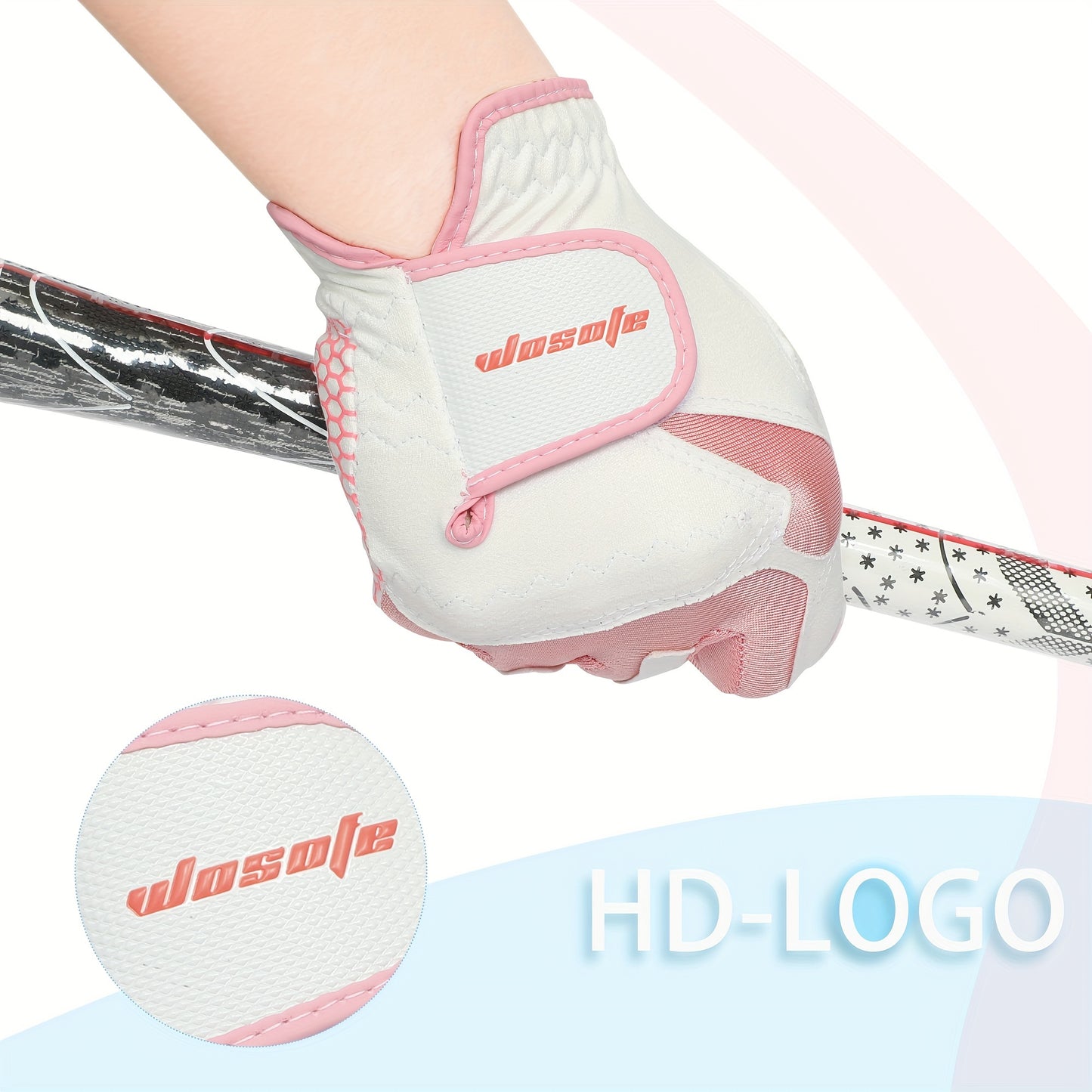 SOFT WING ™ WOSOFE Women's Golf Gloves - Ultra-Light, Breathable Microfiber with Non-Slip Grip, Washable - Pink