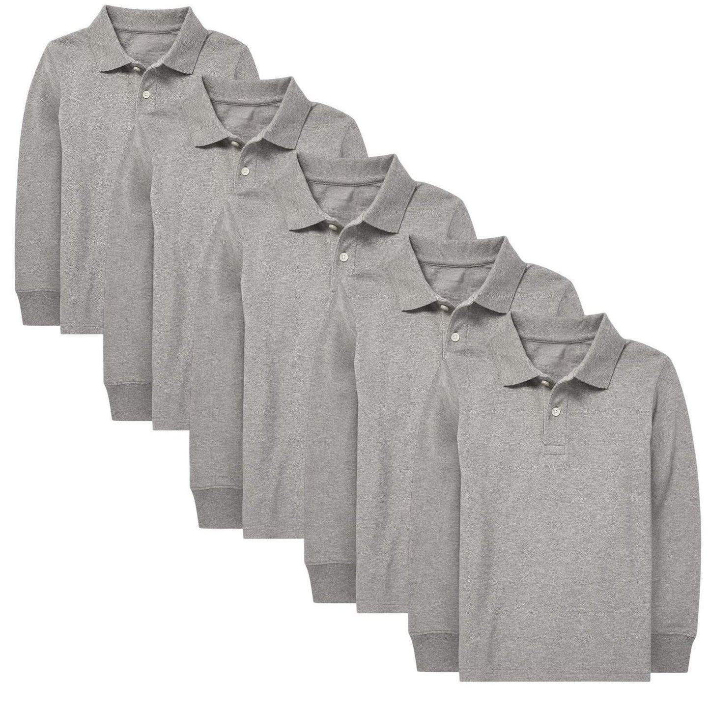 STORY ™️5 Pack Boys /Girls School Uniform LONG SLEEVE Polo shirts,
