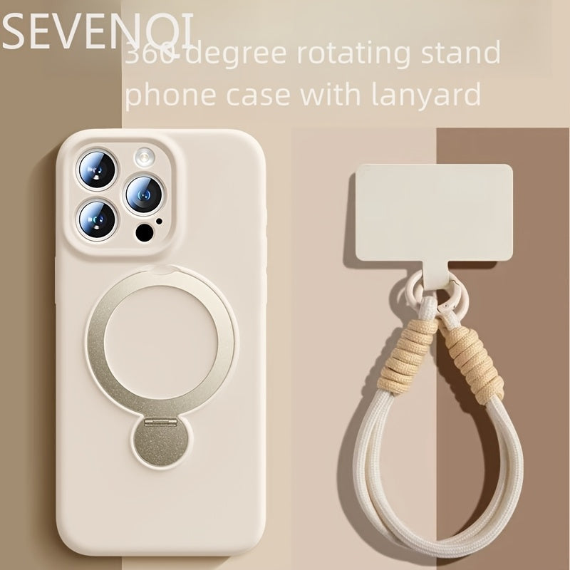 GRIP™️360-degree Phone Case for iPhone 16 iphone16promax new model 16pro liquid silicone magnetic strap holder 15P ultra-thin protective case