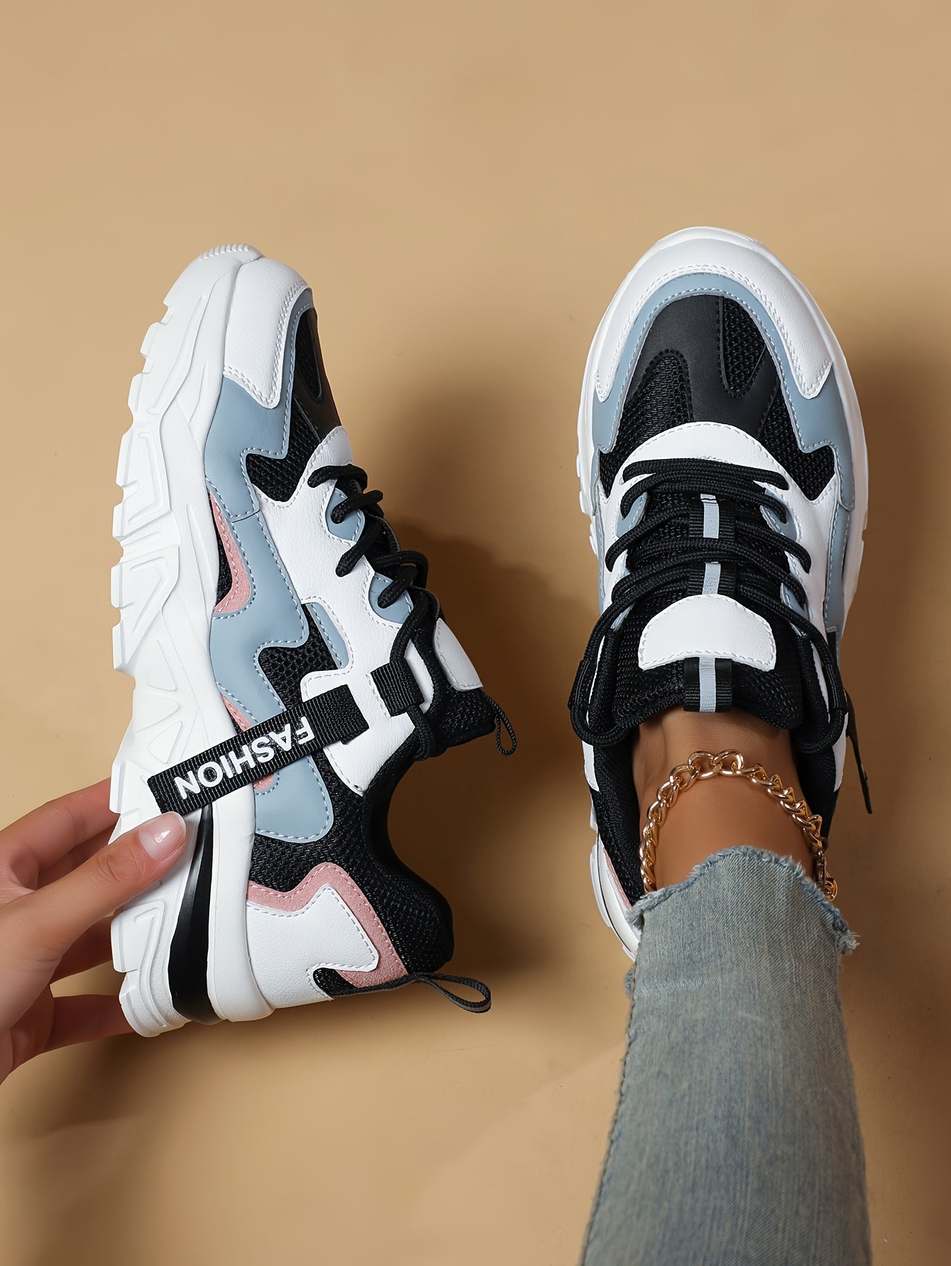 CHUNKUP™️Women's Shoes Breathable Mesh Chunky Sneakers - All-Season Comfortable Walking & Running Shoes, Thick Sole, Casual Sporty