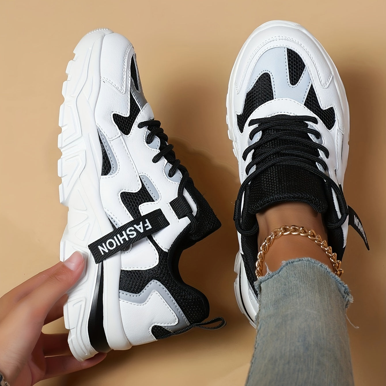 CHUNKUP™️Women's Shoes Breathable Mesh Chunky Sneakers - All-Season Comfortable Walking & Running Shoes, Thick Sole, Casual Sporty