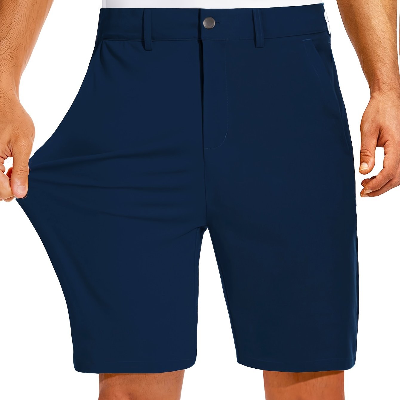 ENFOFSUMMER™️Quick-drying 9-inch Men's Golf Shorts - Casual Sports Shorts with Light Elasticity, 4 Pockets, Hidden Zipper - Waterproof for Outdoor Hiking and Mountain Climbing
