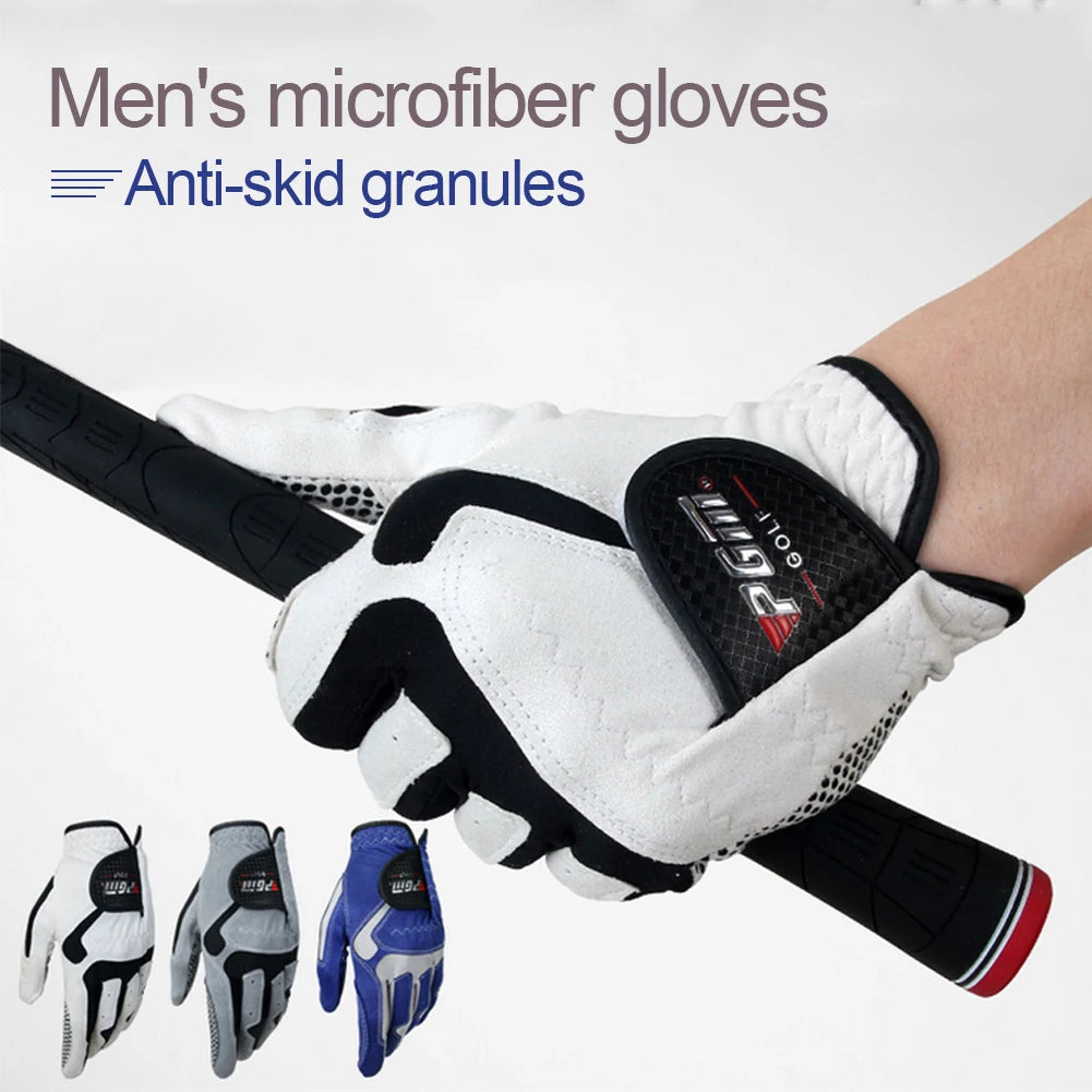 GOOD GRIP ™   Golf Gloves Male Left Hand Breathable Golf Glove LYCRA Slip-resistant Granules Microfiber Cloth Gloves For Golf Accessories