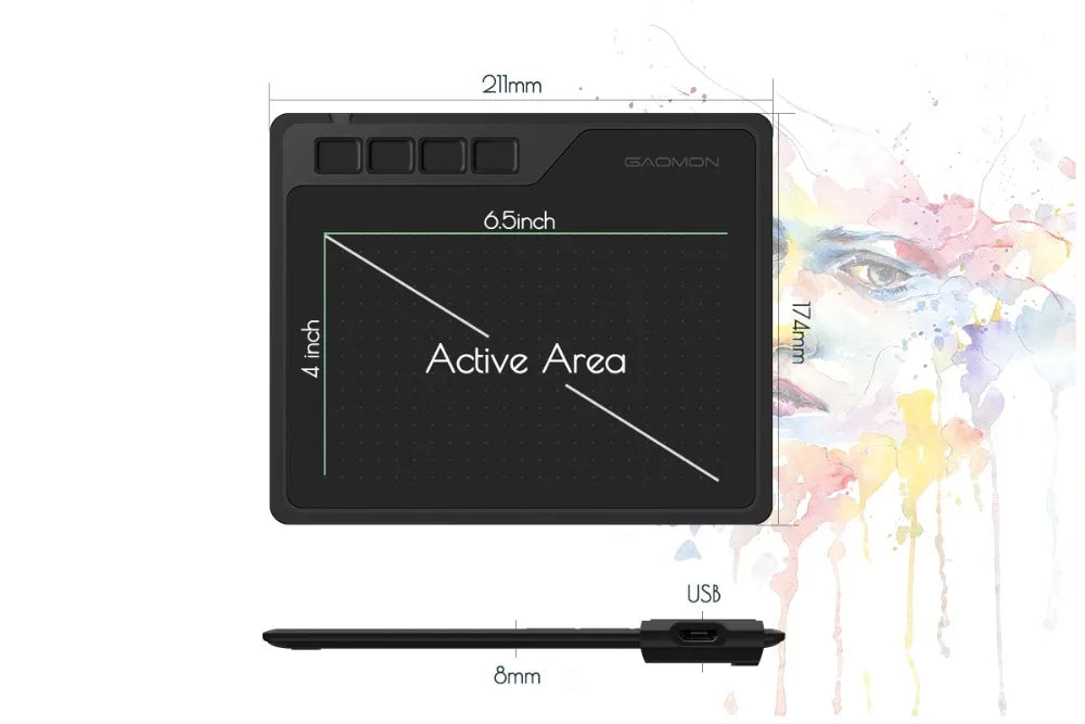 GAOMONS™ |620 Small Graphics Tablet 6*4 Inch Drawing Tablet with Pen 8192 Levels Pressure, Easy Connect to Android, Phone, Laptop, PC, etc.