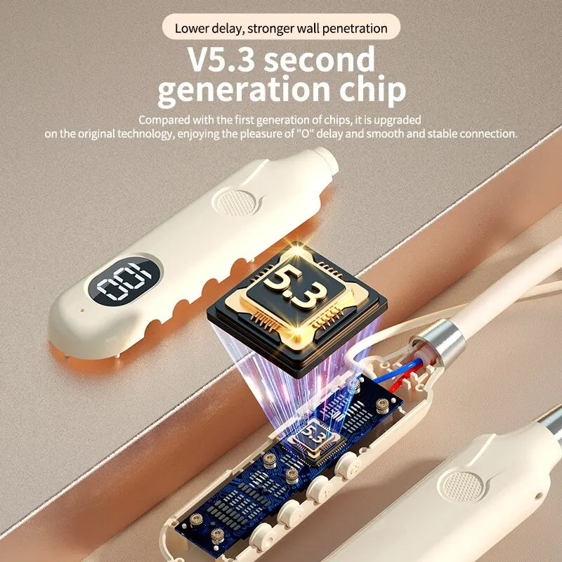 SWEET HEADPHONE SOUNDS™Neckband BT-12 Wireless Bluetooth Earphones Headphones Outdoor Sports Headset with Display Touch Control Earbuds for Music