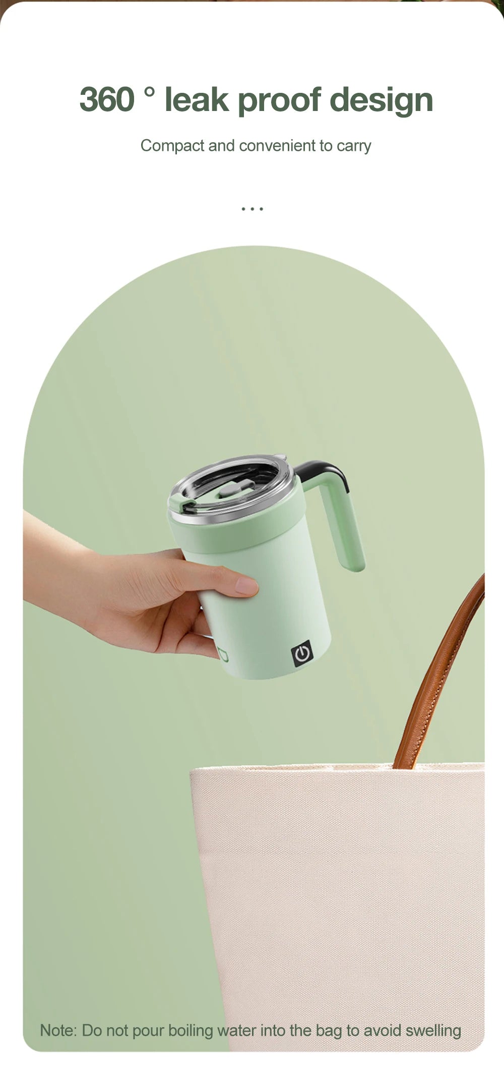 HUG IN A MUG™ |Automatic Stirring Cup, Rechargeable, Magnetic Mixer, Stainless Steel Coffee Mug