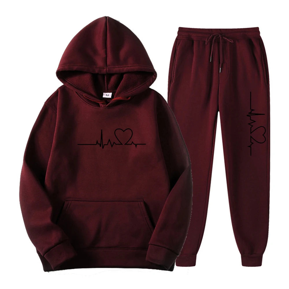 SAMESTYLE™ 2025 women's hooded sweatshirt sweatpants set sportswear branded sweater clothing 2 pieces
