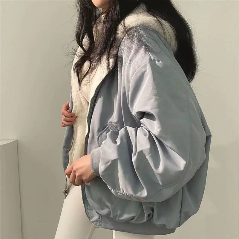 ZIP IT GOOD™ |NEW 2025 Casual Outwear Thick Double-Sided Jacket, Hooded Loose Zip Up Jacket, Perfect for Autumn/Winter