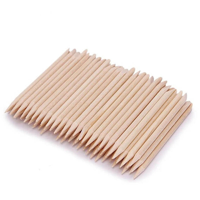 mini™ wooden Wax Applicator 100/500Pcs Orange Wood Sticks for Nails BULK Double Sided Cuticle Pusher Remover Nail Art Manicure Pedicure Tool for Manicure Pe
