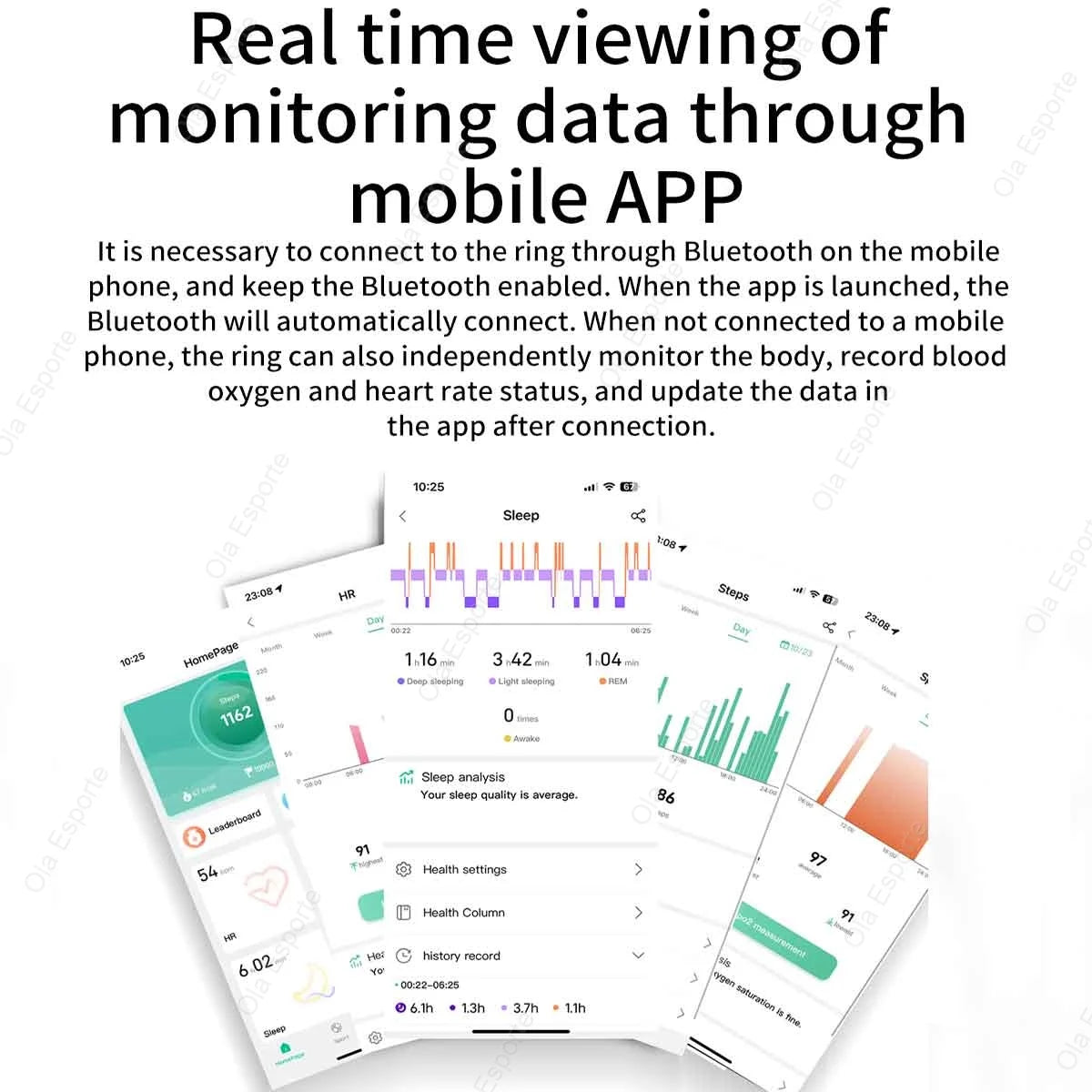 XIAOMI™ | 2025 New Smart Ring for Men and Women, Heart Rate and Blood Oxygen Monitor Smart Ring IP68 & 5ATM, Waterproof, Includes Multi-sport Mode