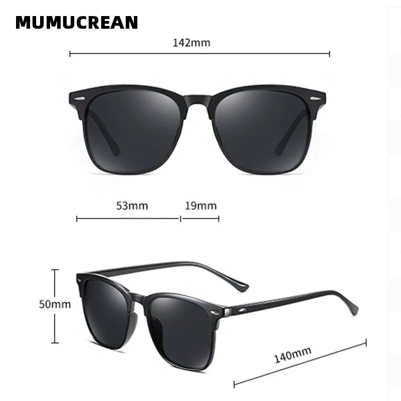 MIRO™ New Polarized Sunglasses, Classic Retro Men Sunglasses, Outdoor Sunglasses, UV400 Plastic Square Trending Shades Eyewear