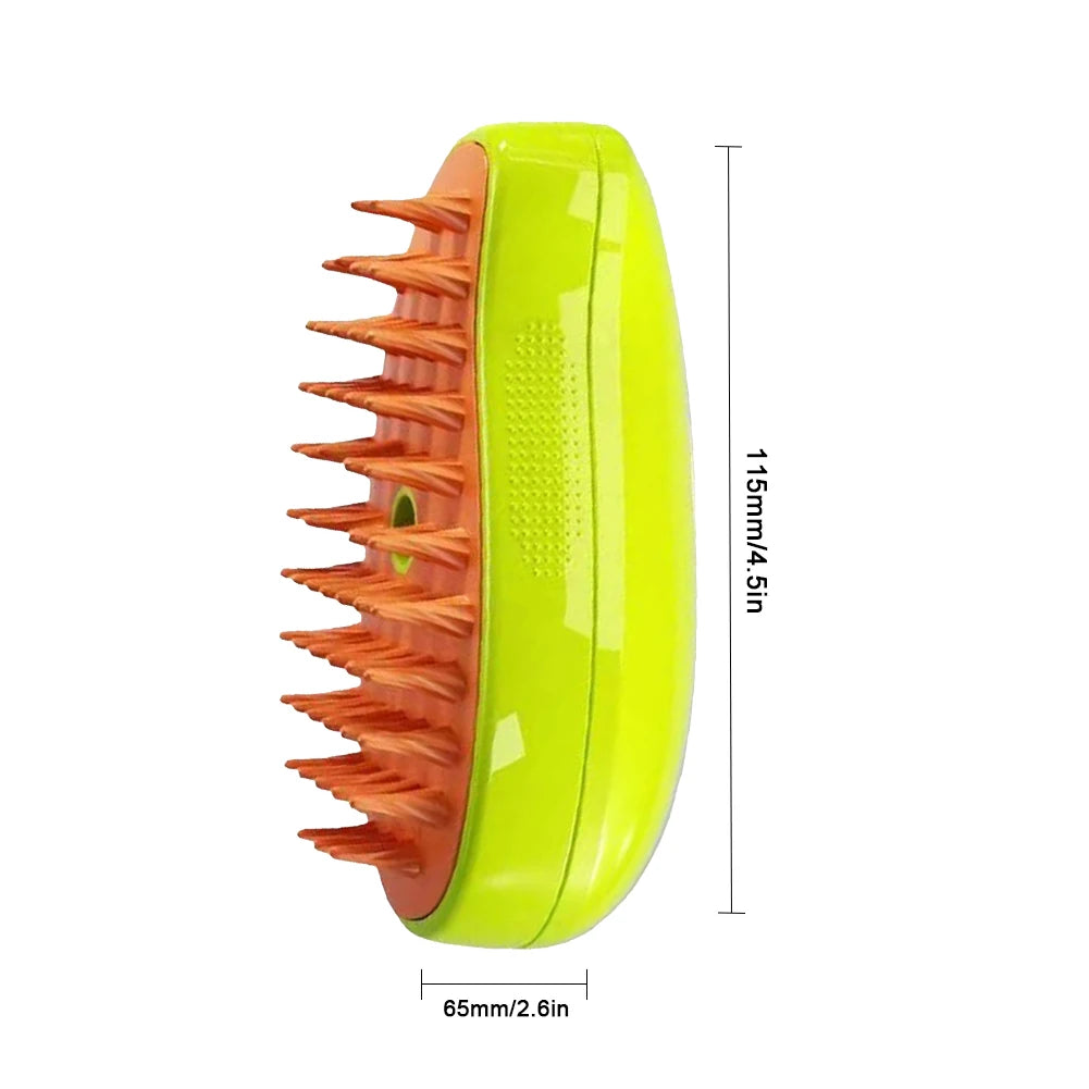 MY CAT GROOM™ 3 In 1 Cat Steamy ™ Brush Dog Grooming Comb Self Cleaning Steam Cat Brush for Massage Dog Cat Hair Remover Comb Pet Grooming Brush