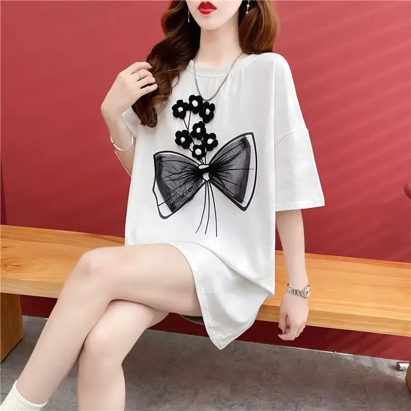 LET IT FLOW™|NEW 2025 Baggy T-Shirt for Women, Perfect Summer Outfit, Y2k Fashion, Polyester/High Quality Clothes