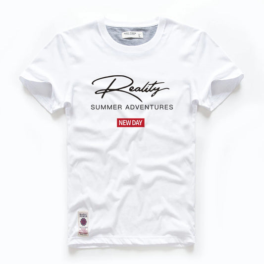 TEES ™️Men's T-shirt Cotton White Blue T Shirt Men Autumn Summer Causal O-neck Basic T-shirt Male High Quality Classical Tops Designer