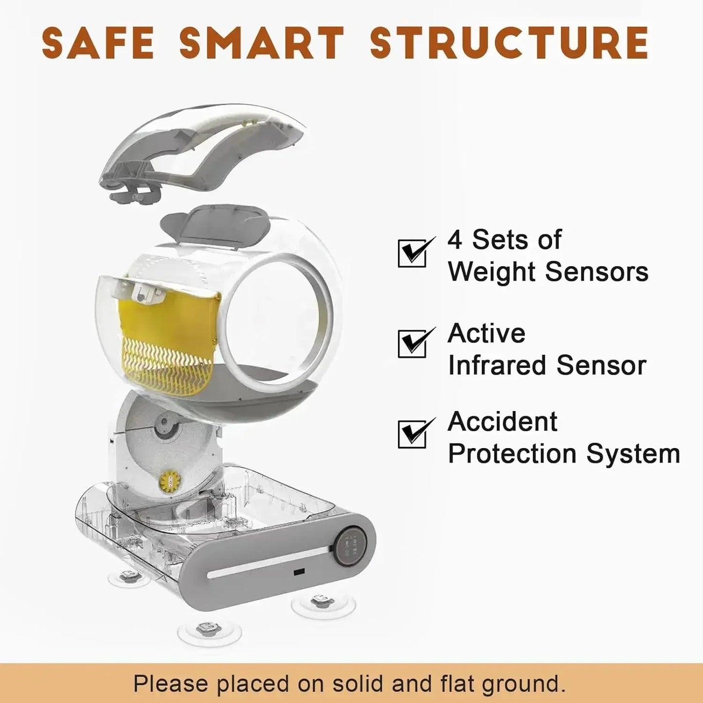 Upgraded Automatic Cat Litter Box Self Cleaning Cat Litter Box 65L Extra Large Capacity Cleaning Robot APP Control/Odor Removal